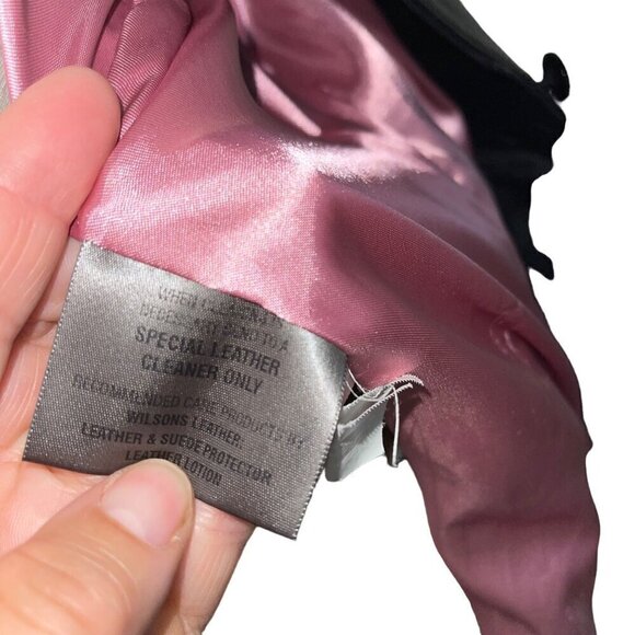 Wilsons Leather Maxima Womens Blazer Jacket Size Large Black Button Down - Picture 6 of 10